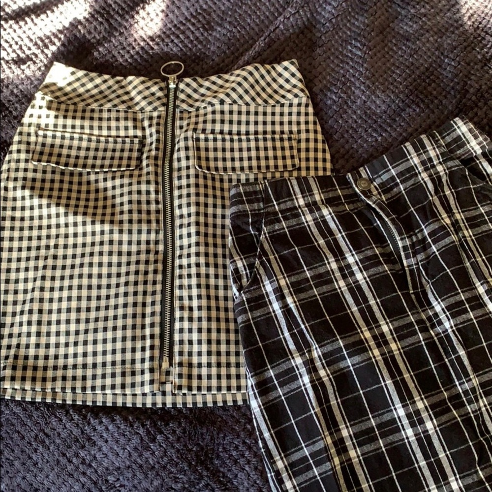 Black and White Plaid Skirt Bundle